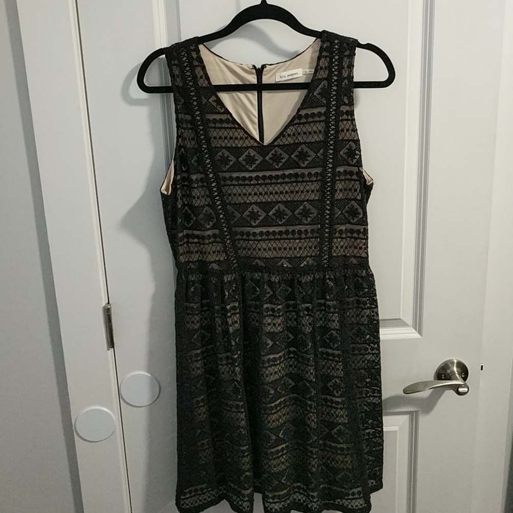 Black and nude lace dress